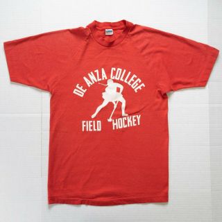 Vintage 70s Champion Shirt Women Size Medium De Anza College Field Hockey Tshirt