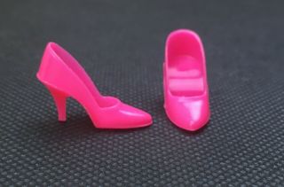 Vintage 1960s Mattel Barbie Hot Pink Closed Toe Heels Shoes Japan (a - 3)