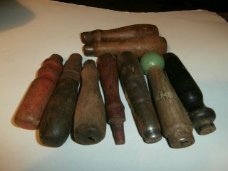 9 Vintage Antique Wooden Wood Hand Tool Handles Sizes Vary