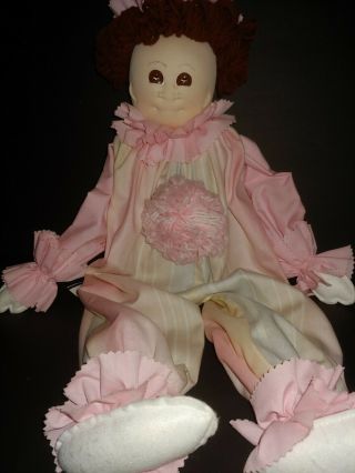 Vintage Handmade Cloth Clown Doll