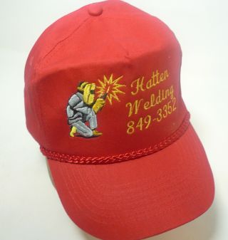 Vtg Old 90s Snapback Farmer Hat Cap Embroidered Hatten Welding Braid