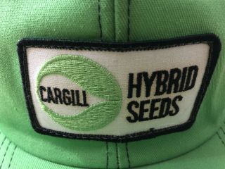 Vintage Cargill Hybrid Seeds Mesh Snapback Trucker Hat Rare Green W/Black Mesh 3