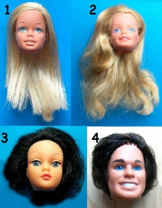 1960 - 70s Barbie 11 " Mattel Doll - - Malibu Ken Skipper - - Head Arm Legs Hips
