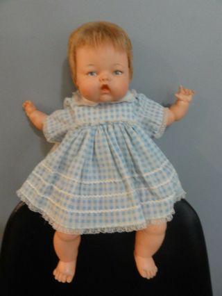 14 " Vintage Thumbelina Baby Doll Ideal Vinyl Cute Dress No Knob