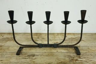Vintage Blacksmith Made Hand Forged Steel Candle Holder Stand Candlestick
