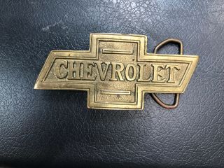 Vintage Chevrolet Dealer Bow - Tie Logo Chevy Emblem Solid Brass Belt Buckle 800