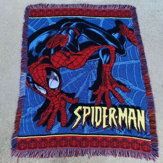 Vintage Spiderman The Northwest Company Acrylic Throw Blanket Rare