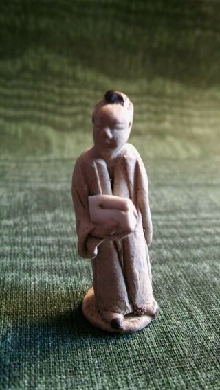 Rare Vintage Miniature Chinese Clay Pottery Mud Man Mudmen Mudman Figure Bonsai