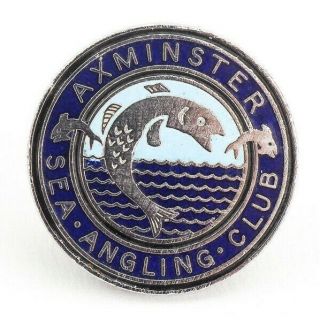 Axminster Sea Angling Club Vintage Enamel Fishing Club Badge