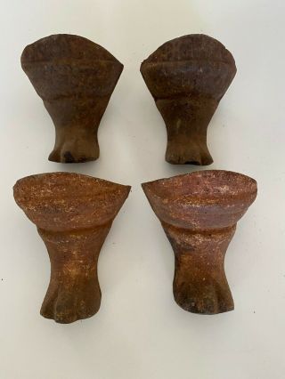 Antique Cast Iron Clawfoot Tub Feet Legs - Set Of 4 Matching