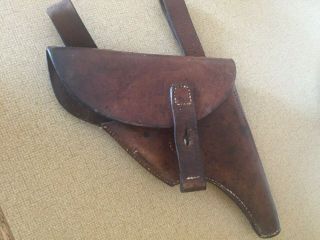 Antique Ww1 Ww2 British Army Officers Leather Pistol Holster