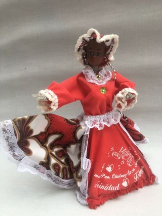 Vintage 9.  5” Trinidad And Tobago Souvenir Doll In National Dress