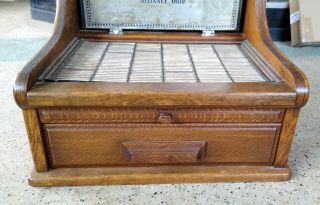 Antique Carved Oak McCaskey Register Co.  Credit Cash Register Filing Cabinet 4