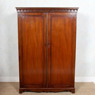 Mahogany Wardrobe Bevan Funnell Antique Vintage Double Armoire