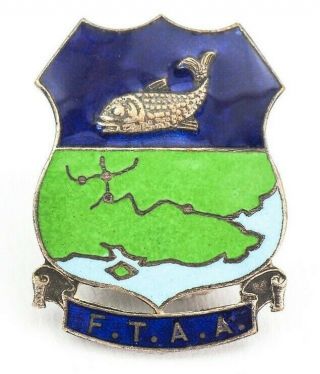 F.  T.  A.  A.  Angling Club Vintage Enamel Fishing Club Badge