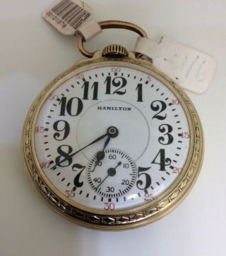 Antique Vintage Hamilton 21j 992 10k Gold Filled Rail Road Pocket Watch