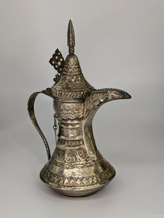 Antique Solid Silver Dallah Coffee Pot Oman Nizwa c1900 Bedouin Omani FINE 2