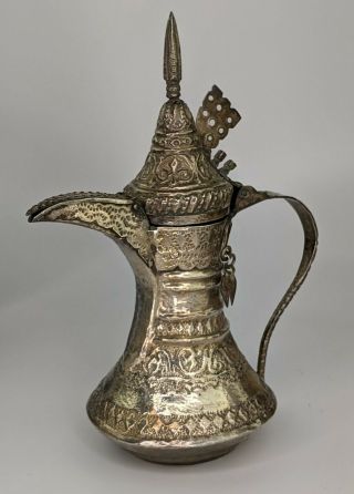 Antique Solid Silver Dallah Coffee Pot Oman Nizwa c1900 Bedouin Omani FINE 3