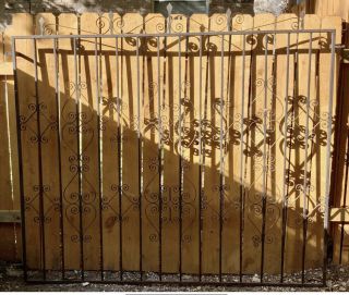 Antique Wrought Iron Fence Panel Victorian Ornate Fencing 7 Ft X 6 Ft Fence Gate
