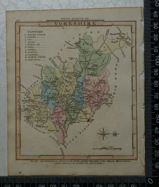 1824 - Antique West Riding Of Yorkshire Map By Charles Cooke