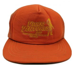 Vtg Mesh Snapback Trucker Hat Cap 70s 80s Video Ventures Rental Store Boston Ma