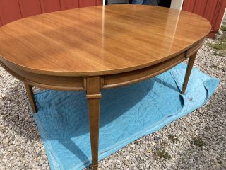 Vintage Drexel Triune Mid - Century Modern Dining Table W/ 3 Leaves & Pads 100”