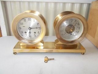 Chelsea Ships Bell Clock With Barometer,  Brass,  Really.