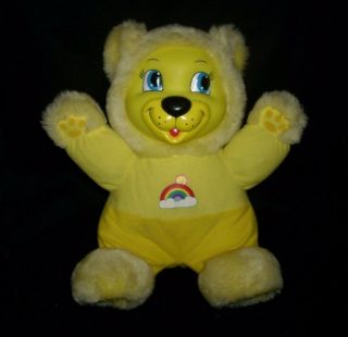 Vintage Babies N Things Yellow Teddy Bear Musical Light Stuffed Animal Plush Toy
