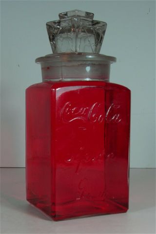 Ca1910 Coca - Cola Pepsin Chewing Gum Glass Countertop Display Jar Coke