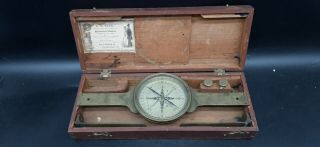 Antique Large 1820 Spencer & Co London Brass Surveyors Compass Gedney King Box 2