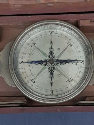 Antique Large 1820 Spencer & Co London Brass Surveyors Compass Gedney King Box 5