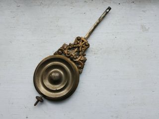 Antique Brass Kitchen Parlor Shelf Clock Pendulum Parts Repair Ornate
