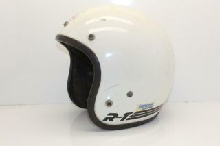 Vintage Bell Rt Motorcycle Helmet White Magnum Fulmer Mchal Buco Size 7 3/8