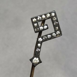 Antique Art Deco Rhinestone Question Mark Pin Stickpin Jewelry