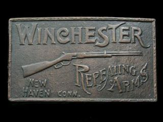 Rl01127 Vintage 1970s Winchester Repeating Arms Gun & Firearm Belt Buckle