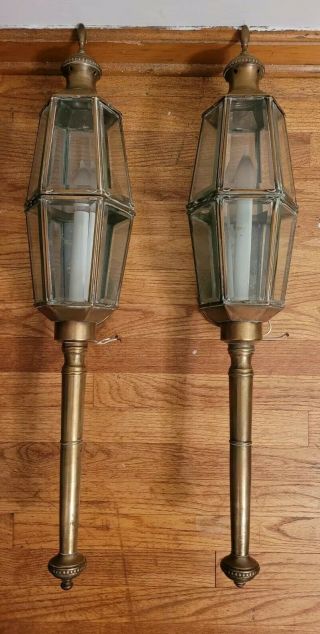 Antique Brass Copper Exterior Outdoor Lantern Light Sconces Carriage Lamps