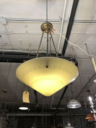 1930s Art Deco Ceiling Pendant Light Re Wired Chandelier Jazz Age 4 Available