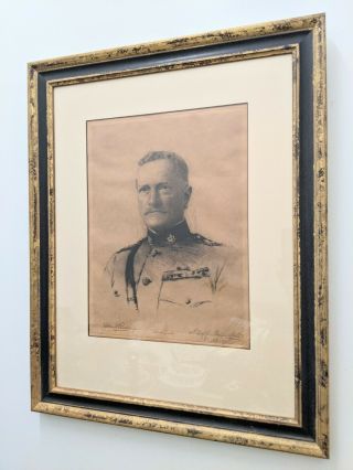 Rare General John J.  Pershing Signed Antique A.  P.  Engraving By Josef P.  Nuyttens