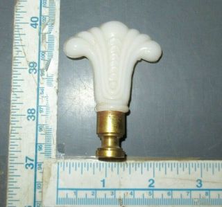 Antique Milk Glass And Brass Lamp Topper Finial