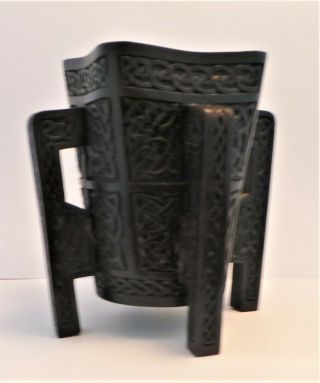 Rare 19th Century Irish Arts & Crafts Bog Oak Mether - Celtic Carved Design