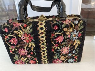 Vintage Floral Carpet Bag Tapestry Handbag Purse