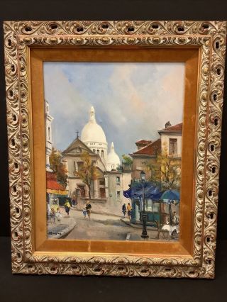 Brosius Vintage French Impressionist Oil Painting On Canvas Sacre - Coeur Paris