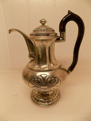 Antique Solid Silver Coffee Pot.  286 Grams.  Unknown Origin.  Unusual Marks.  (ncb)