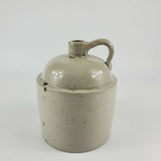 Vintage 7.  5” Antique Stoneware Jug Pitcher Beige White Pottery Clay