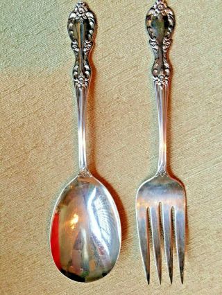 Antique Wm Rogers Mfg Co.  Large Serving Spoon And Fork " Extra Plate "