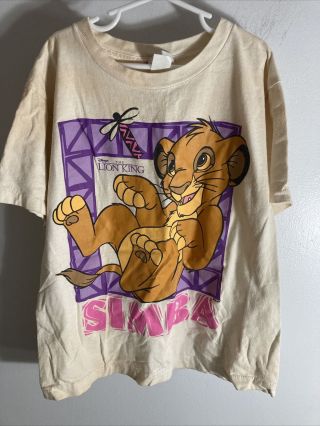 Vintage Lion King T Shirt Single Stitch Sleeve All Over Print Made Usa Youth Xl