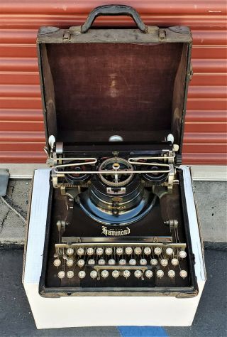 Antique Hammond Multiplex Typewriter With Leather Case