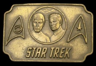 Mg28159 Vintage 1976 Star Trek Spock Kirk Belt Buckle