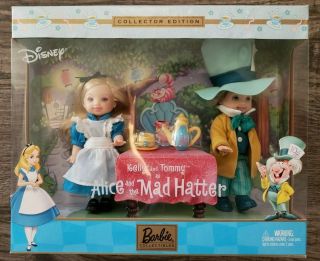 Barbie Kelly And Tommy As Alice And The Mad Hatter Collector Edition Nib Disney