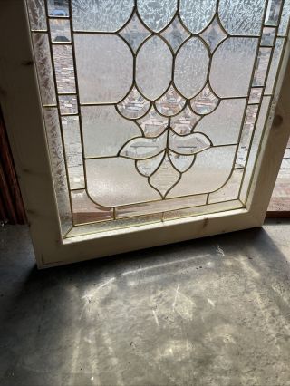 SG3726 Vintage Beveled And Textured Glass Window 26 X 40.  25 4